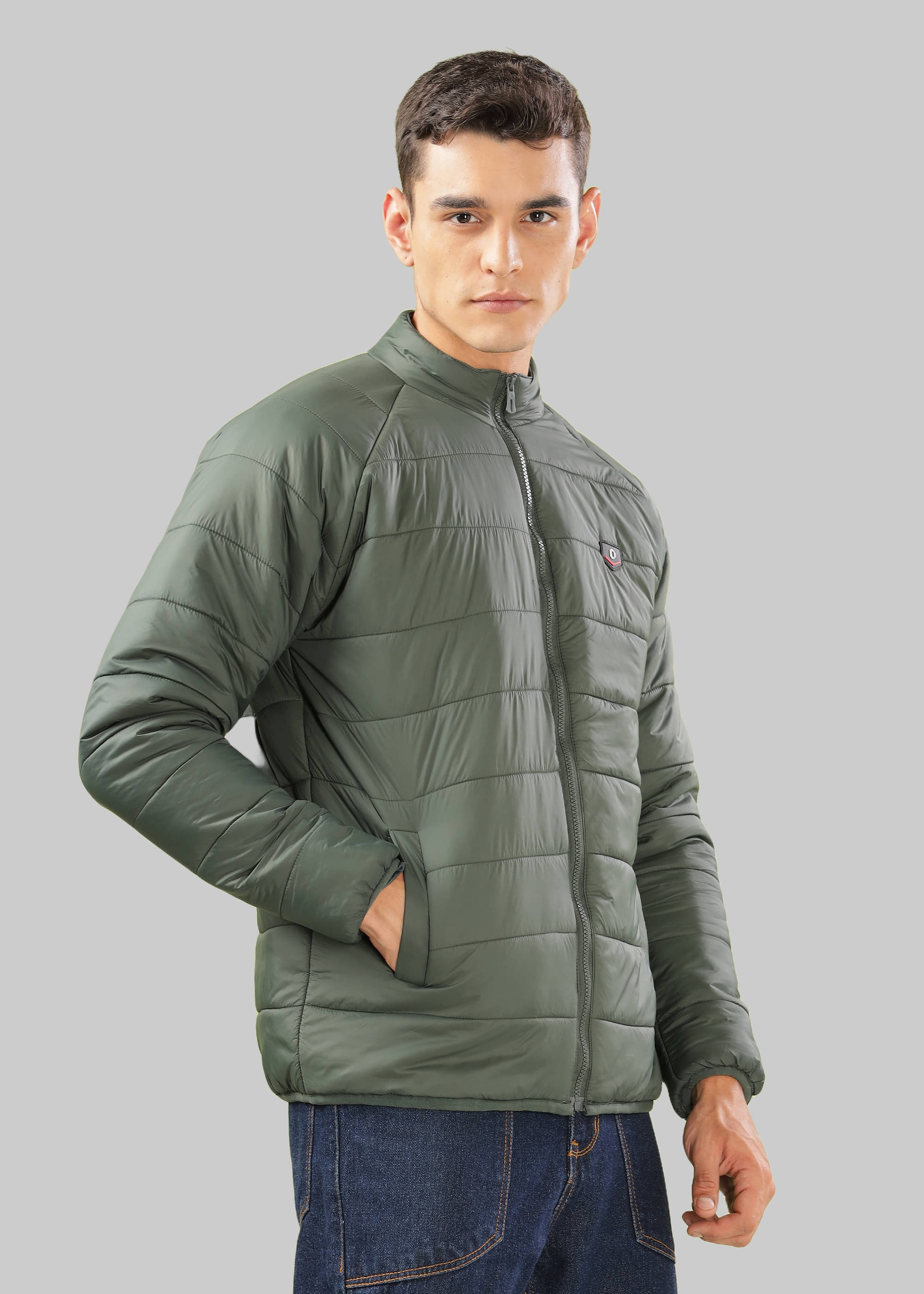     			Dollar Nylon Men's Quilted & Bomber Jacket - Green ( Pack of 1 )