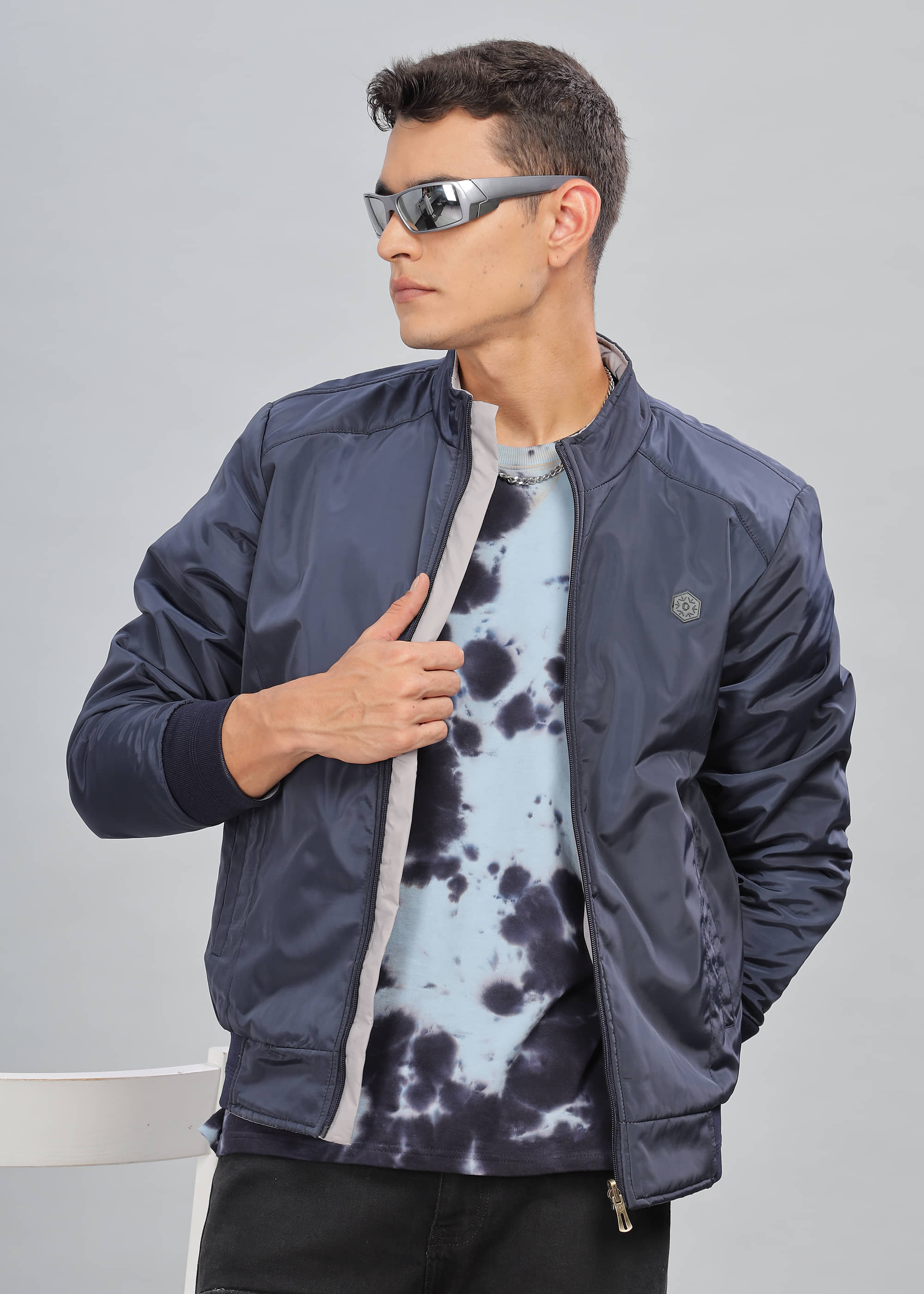 Dollar Polyester Men's Quilted & Bomber Jacket - Navy Blue ( Pack of 1 ) - Jackets & Coats | Buy online on ZillyBuy