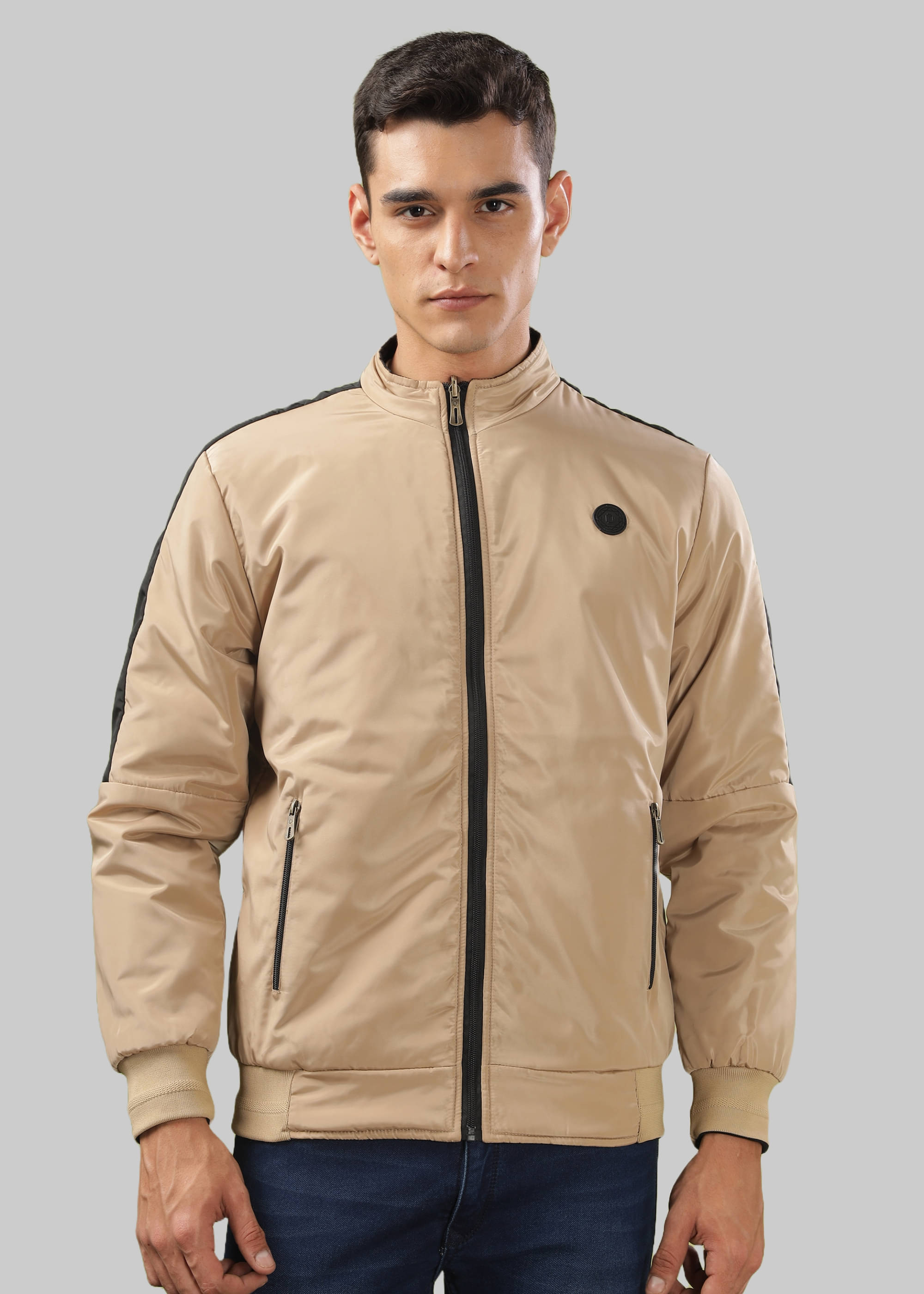     			Dollar Polyester Men's Quilted & Bomber Jacket - Beige ( Pack of 1 )