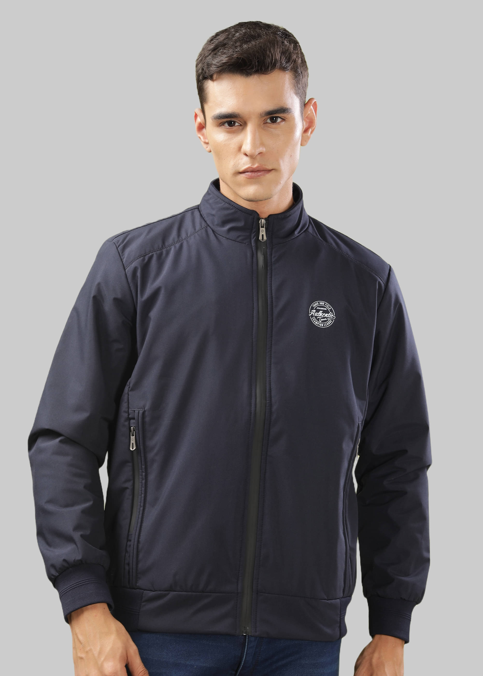     			Dollar Synthetic Men's Quilted & Bomber Jacket - Navy Blue ( Pack of 1 )