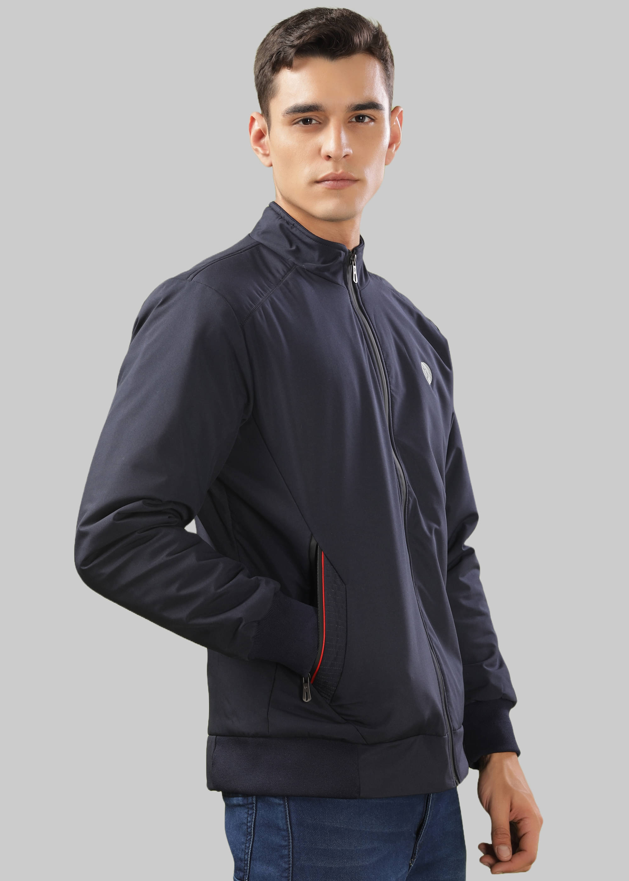     			Dollar Synthetic Men's Quilted & Bomber Jacket - Navy Blue ( Pack of 1 )