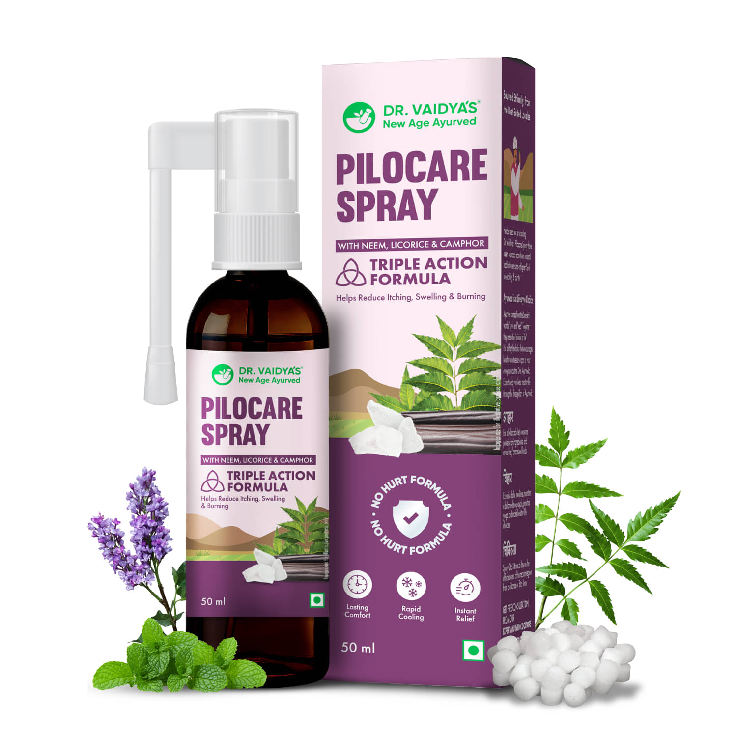     			Dr Vaidya's Pilo-care-Spray, Instant Relief 50ml (Pack of 1)