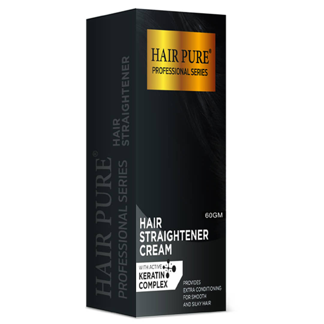 Hair Pure Straightener Cream with Active Keratin Complex , Long-Lasting Silky Straight Hair, 60 ml (Pack of 1)