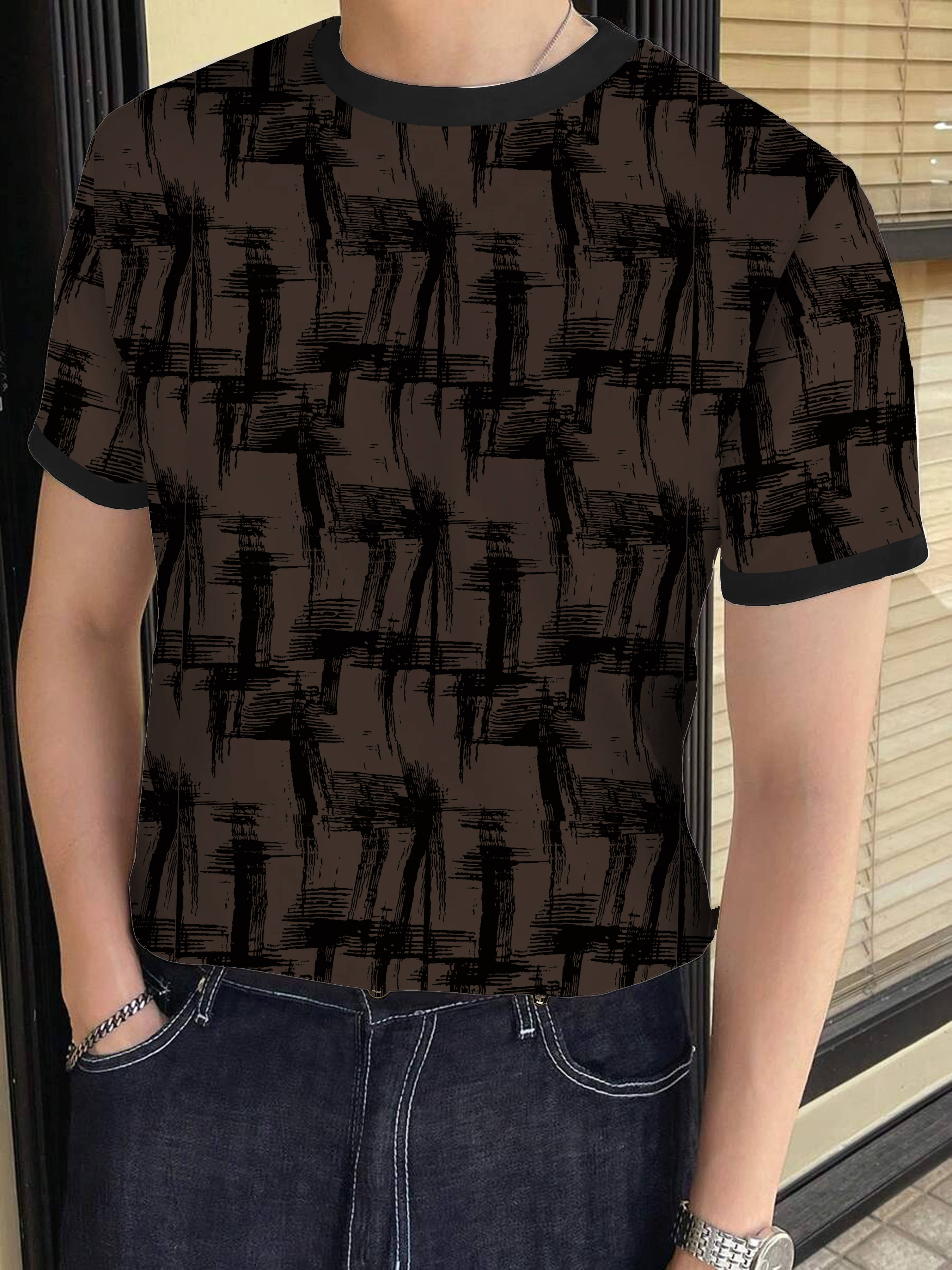 KAJARU Polyester Regular Fit Self Design Half Sleeves Men's Round T-Shirt - Dark Green ( Pack of 1 ) KAJARU Polyester Regular Fit Self Design Half Sleeves Men's Round T-Shirt - Dark Green ( Pack of 1 )