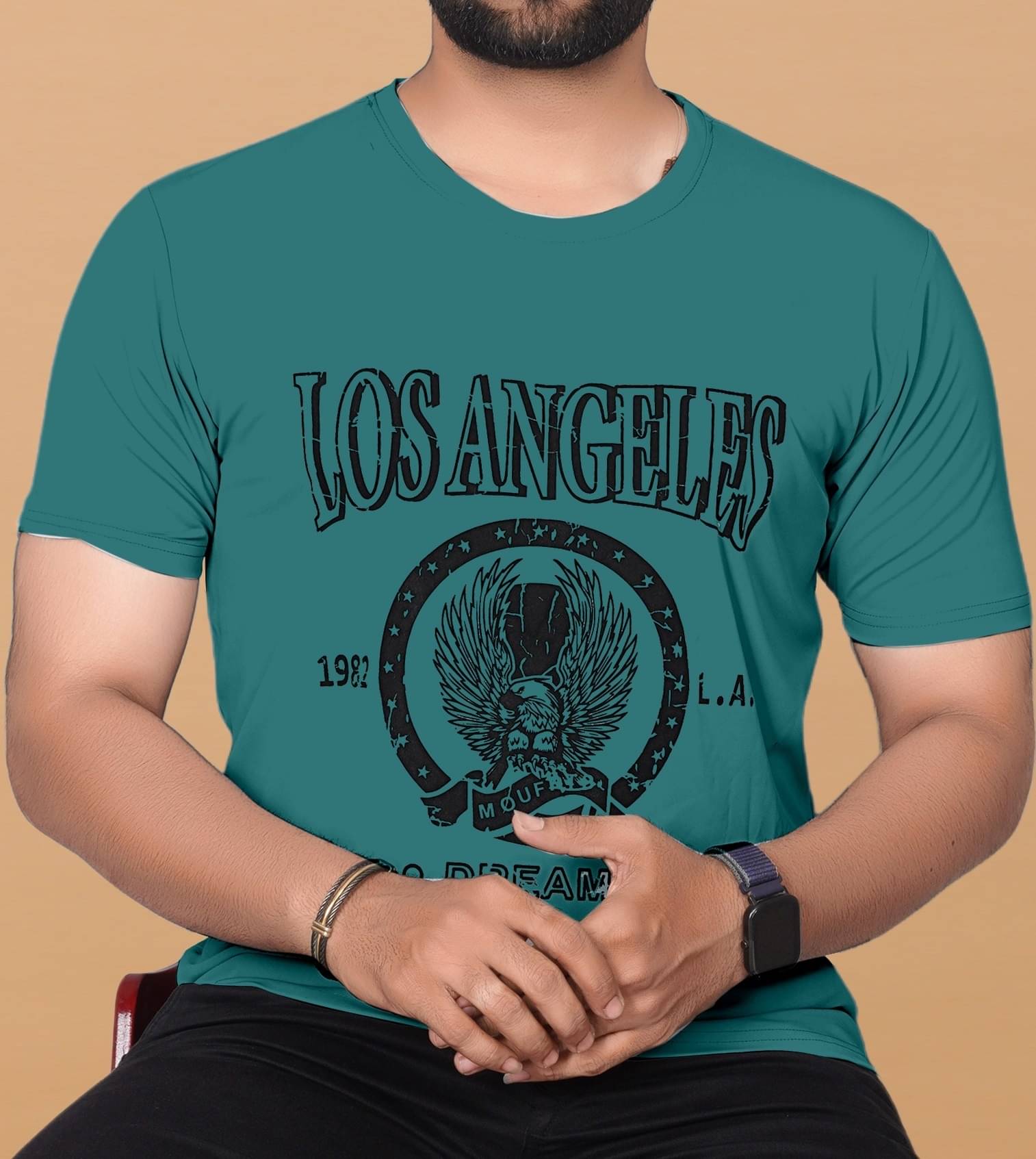 KAJARU Polyester Regular Fit Self Design Half Sleeves Men's Round T-Shirt - Dark Green ( Pack of 1 ) KAJARU Polyester Regular Fit Self Design Half Sleeves Men's Round T-Shirt - Dark Green ( Pack of 1 )