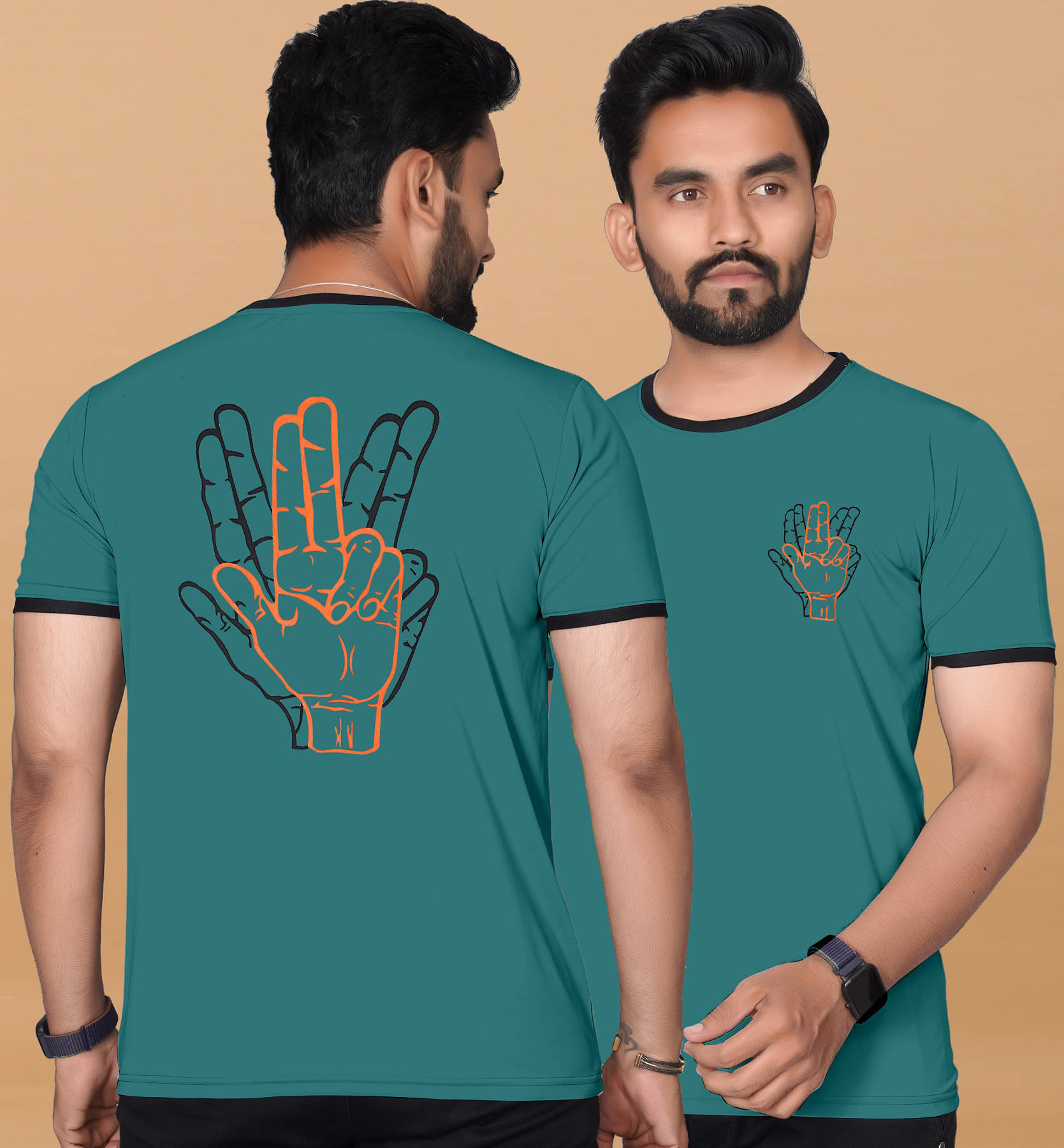     			KAJARU Pack of 1 Polyester Regular Fit Men's T-Shirt ( Dark Green )