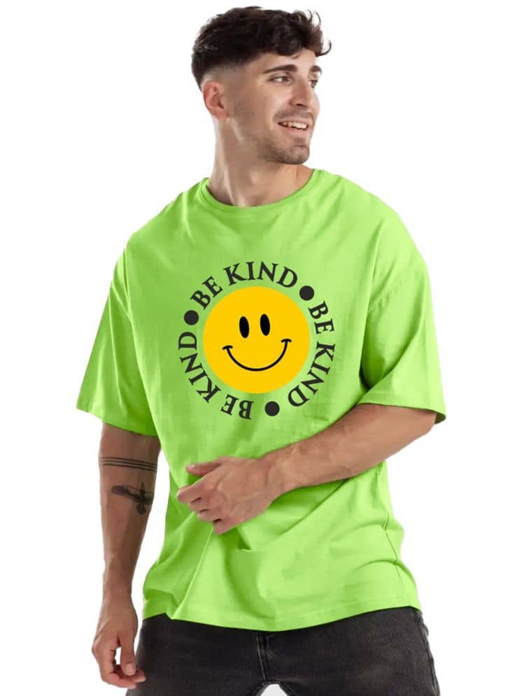 Leotude Pack of 1 Cotton Blend Oversized Fit Men's T-Shirt ( Multicolor )