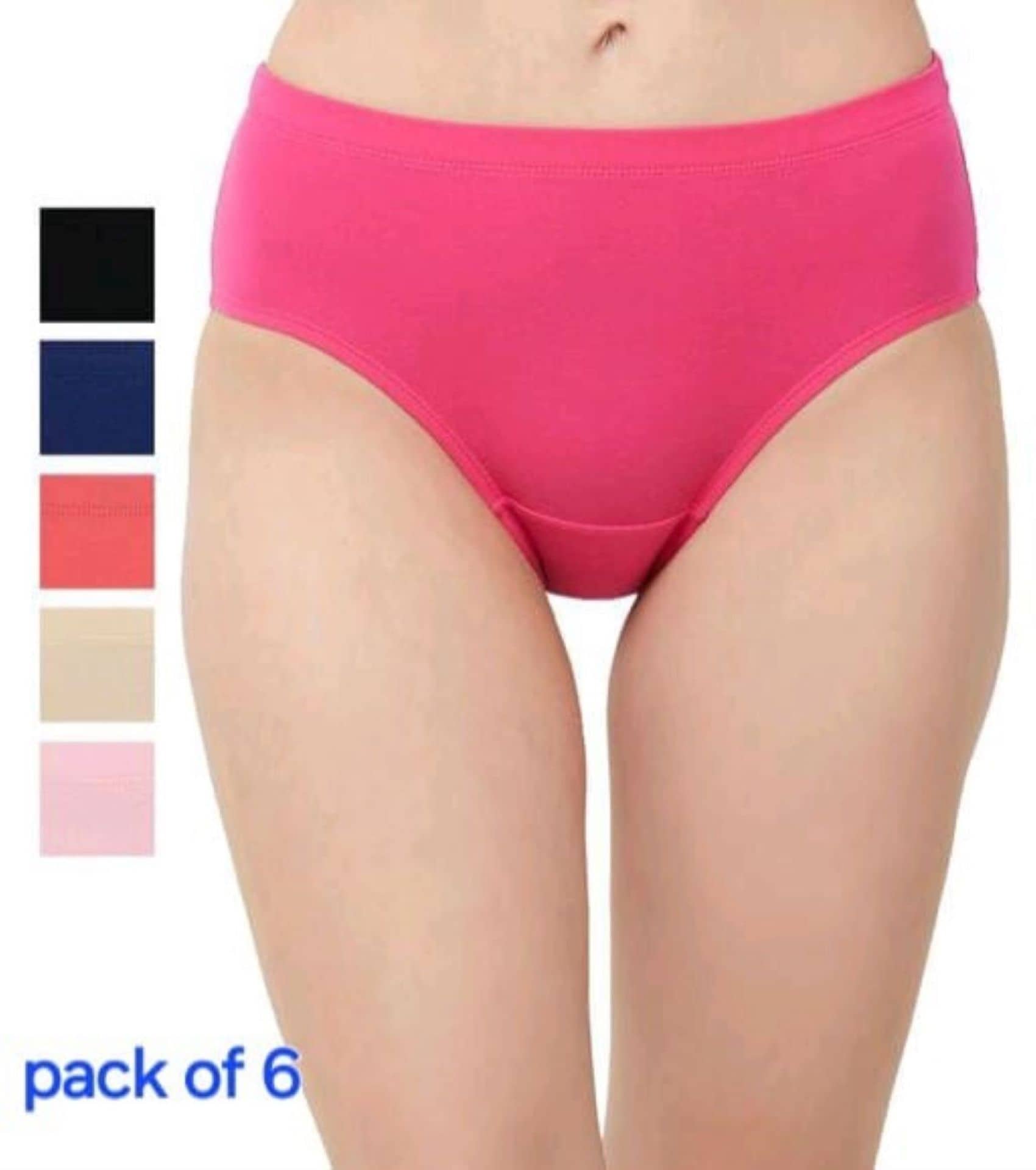 PIYURZ Pack of 6 Poly Cotton Women's Briefs ( Multi Color )