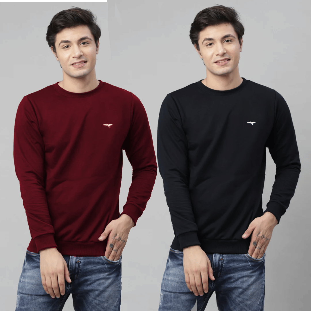 Reya Cotton Blend Round Neck Men's Sweatshirt - Multi ( Pack of 2 ) Reya Cotton Blend Round Neck Men's Sweatshirt - Multi ( Pack of 2 )