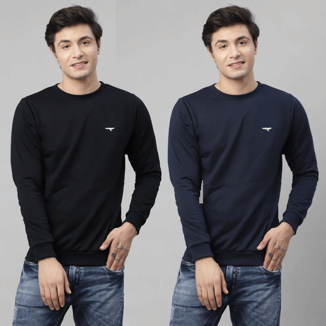     			Reya Cotton Blend Round Neck Men's Sweatshirt - Multicolor ( Pack of 2 )