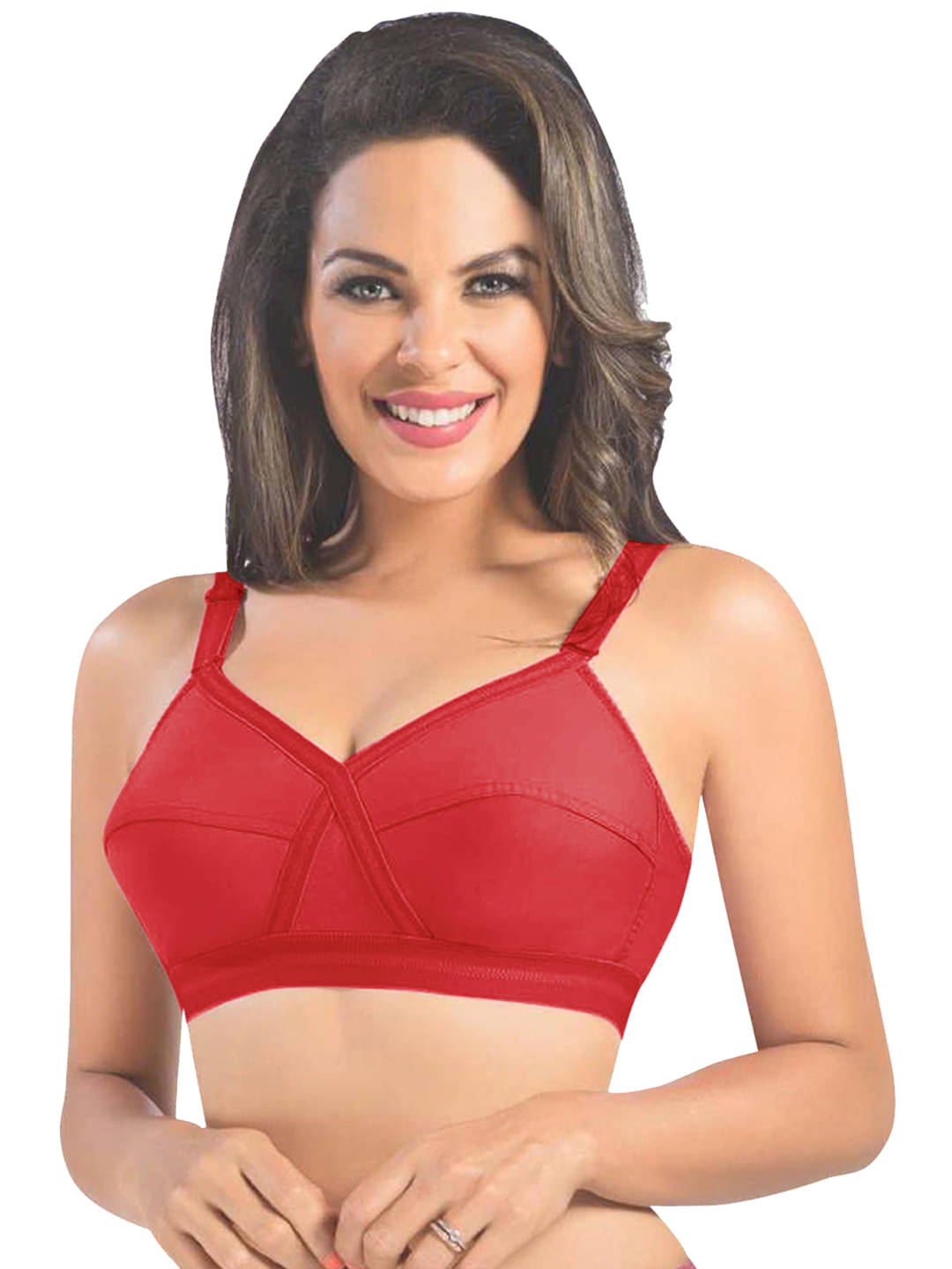 Sonari Polyester Non Padded Women's Minimizer Bra ( Red ) kirtikared Sonari Polyester Non Padded Women's Minimizer Bra ( Red ) kirtikared