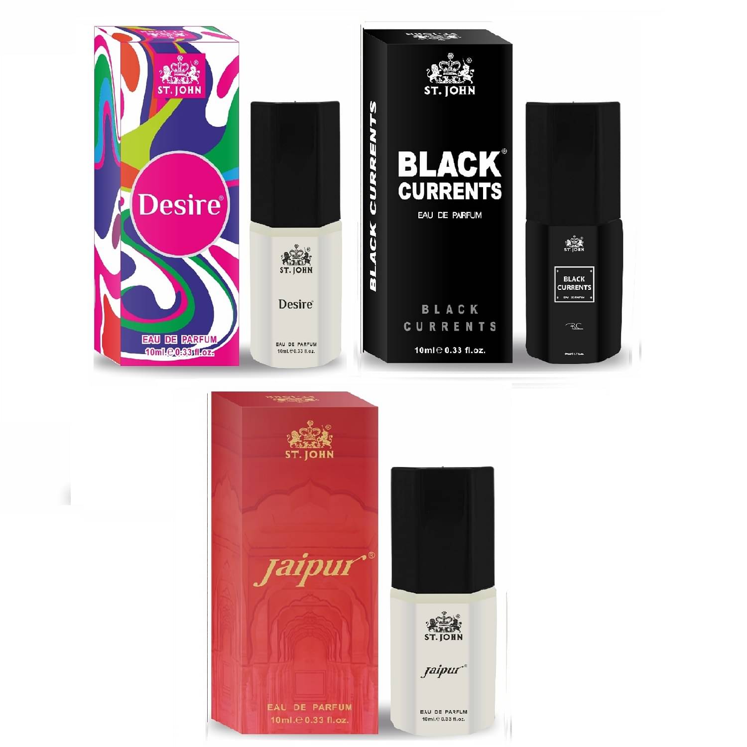    			St. John Desire, Black current, Jaipur Pocket Perfume for Men 100 ml ( Pack of 3 )