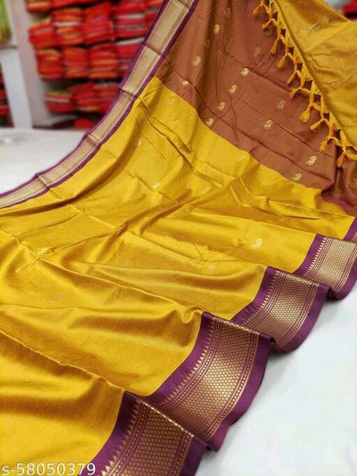     			VEERAIVA Cotton Silk Woven Saree With Unstitched Blouse Piece ( Multicolor5 )