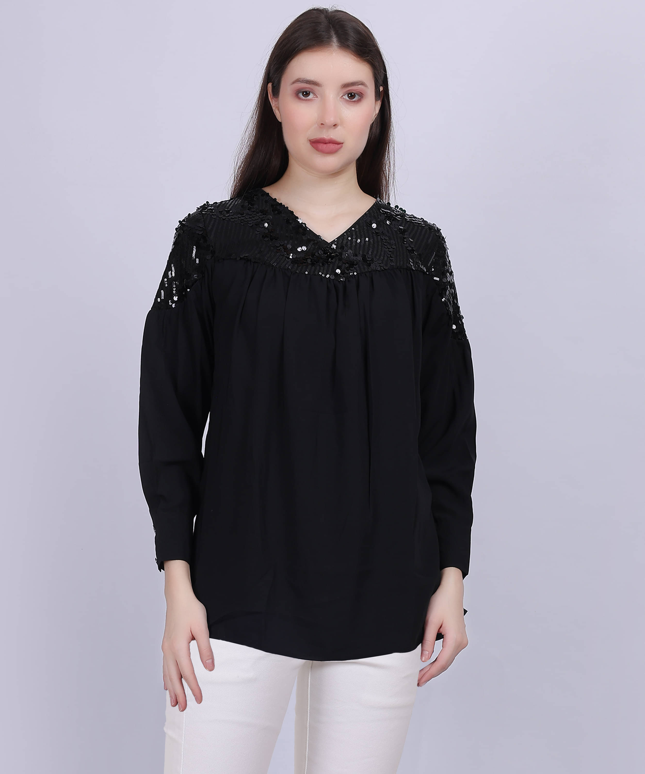 aumbe Women's Polyester Regular Top ( Black ) aumbe Women's Polyester Regular Top ( Black )