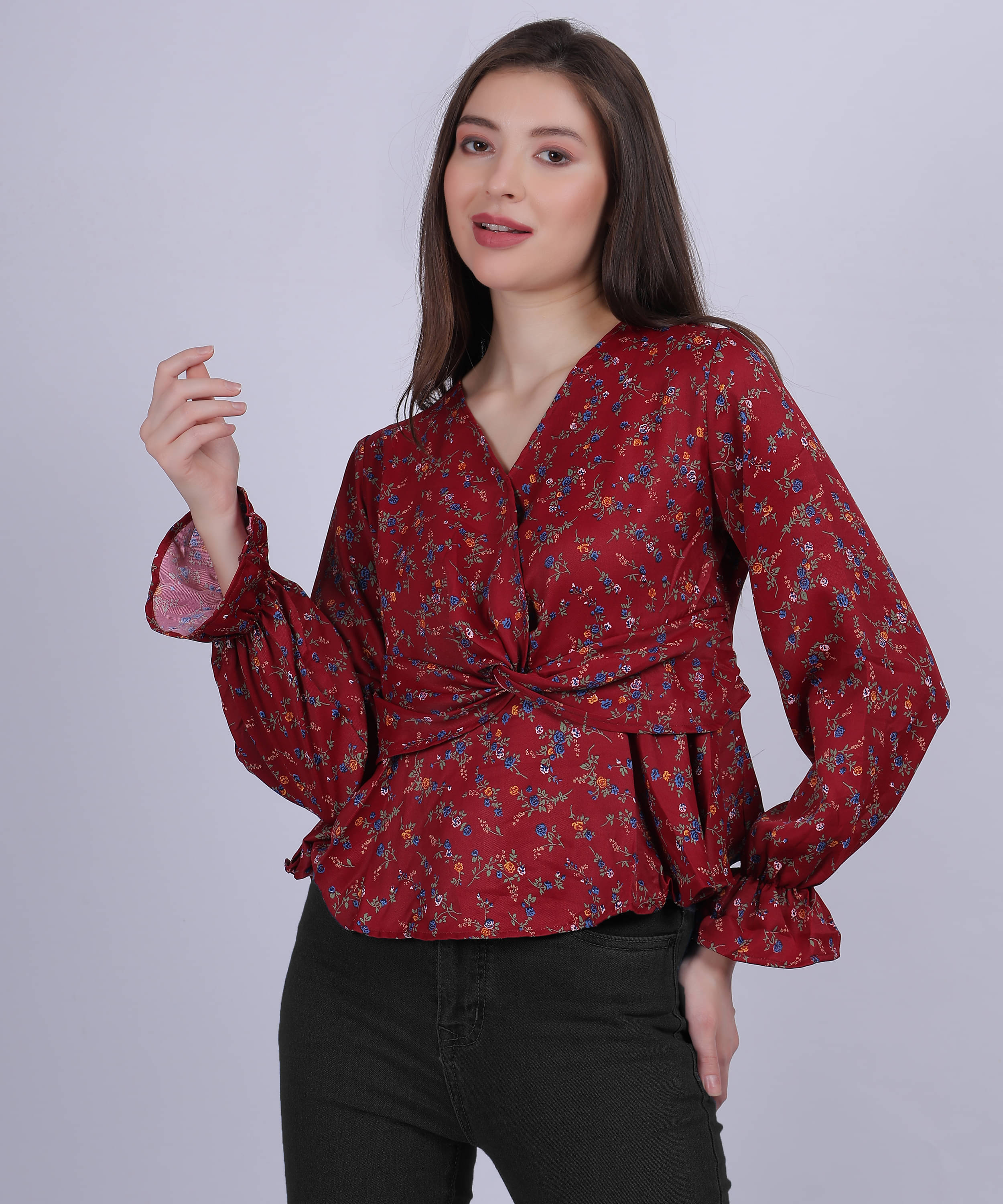 aumbe Women's Polyester Regular Top ( Maroon ) aumbe Women's Polyester Regular Top ( Maroon )
