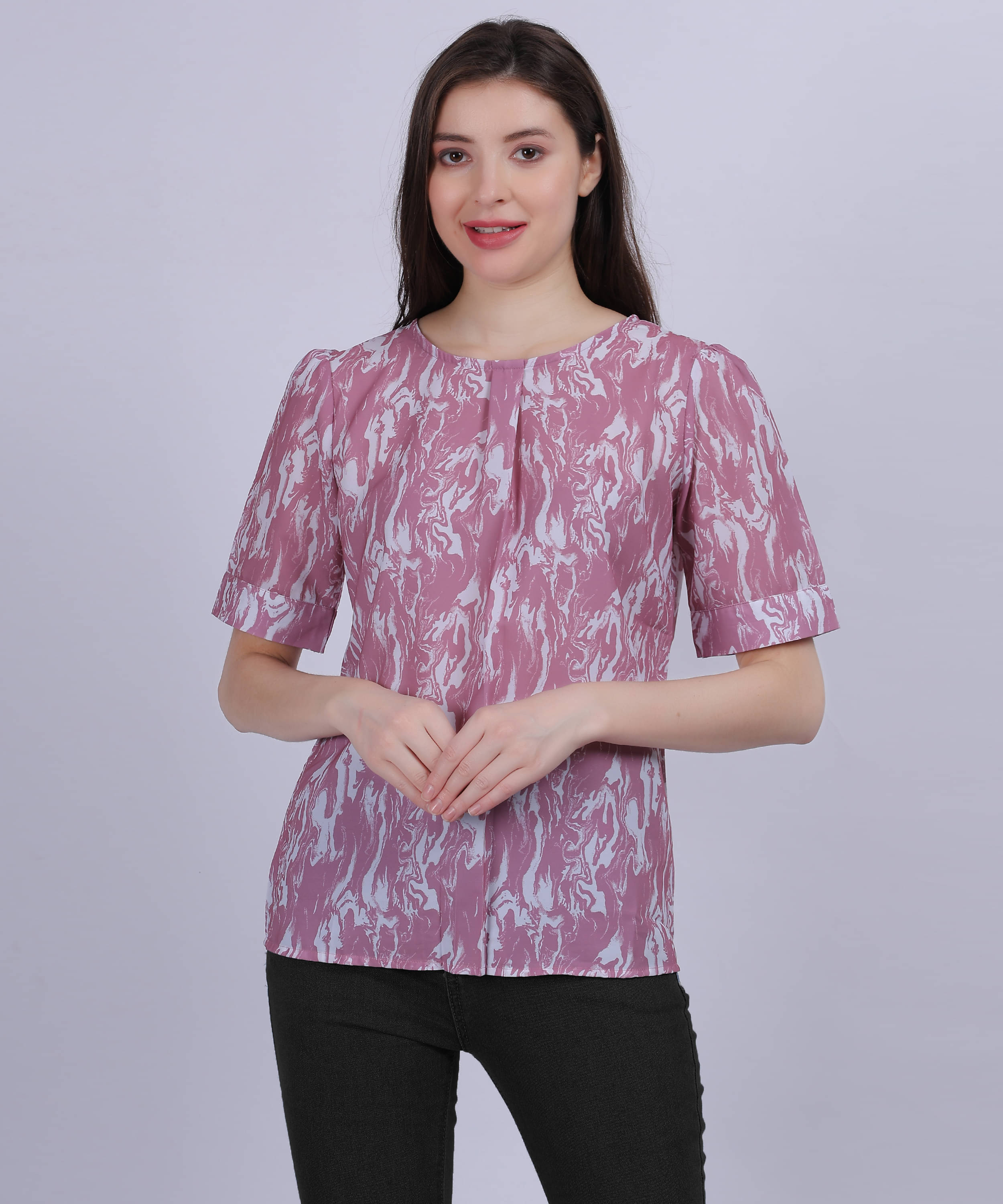     			aumbe Women's Polyester Regular Top ( Pink )