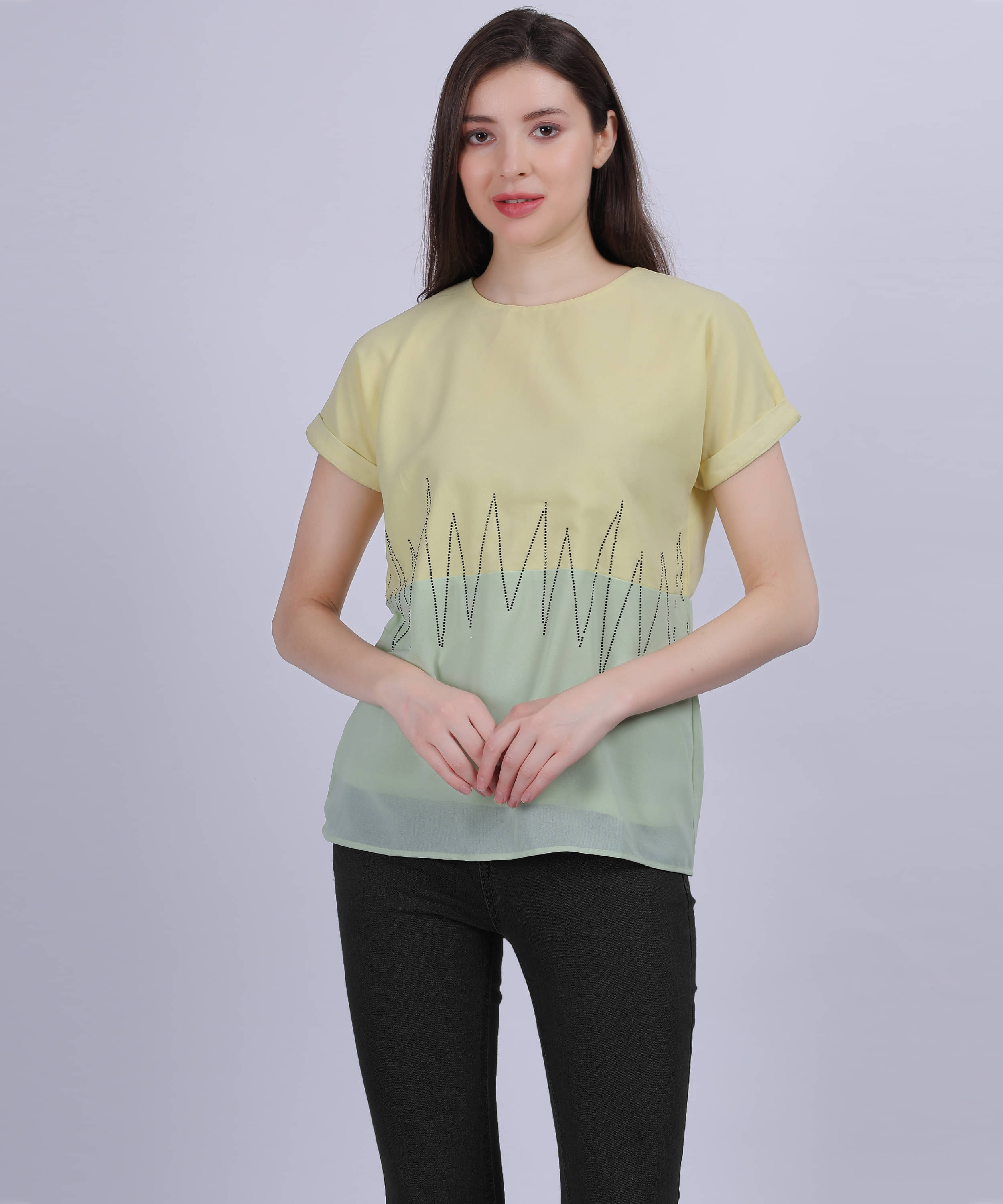 aumbe Women's Chiffon Regular Top ( Yellow ) aumbe Women's Chiffon Regular Top ( Yellow )