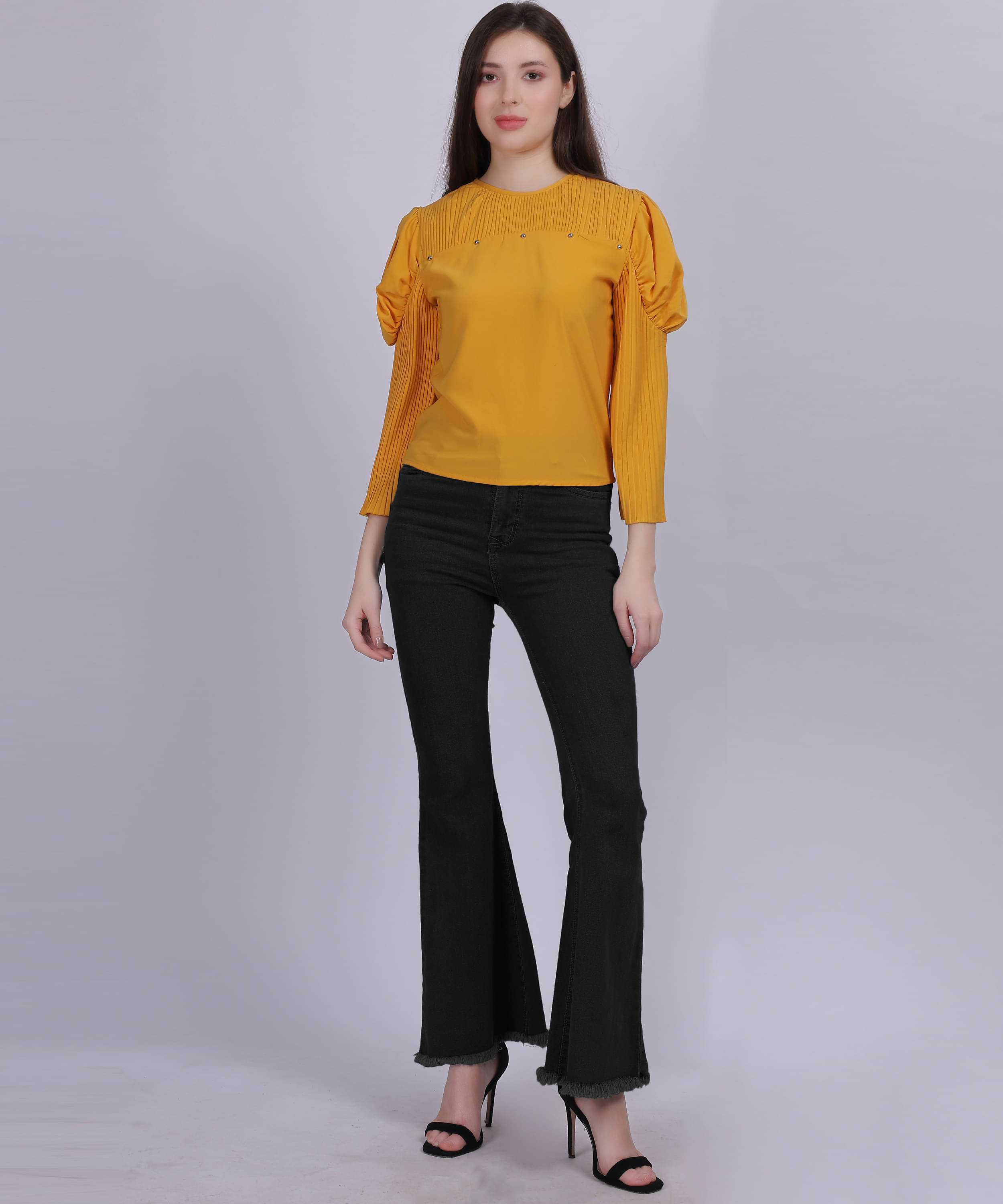 aumbe Women's Polyester Regular Top ( Yellow ) aumbe Women's Polyester Regular Top ( Yellow )