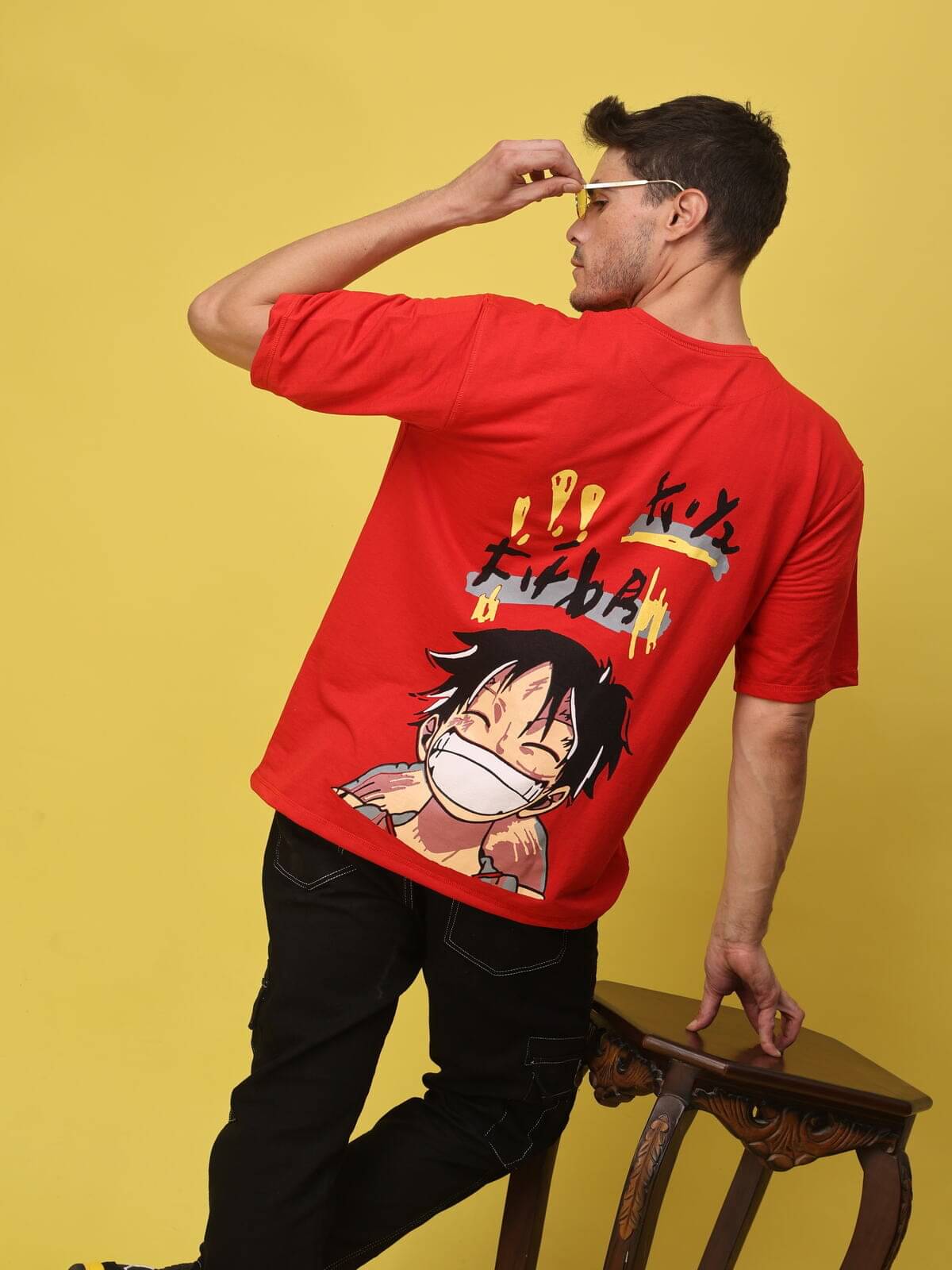 yellow tree Men Cotton Blend Relaxed Fit Printed T-Shirt ( Red ) yellow tree Men Cotton Blend Relaxed Fit Printed T-Shirt ( Red )