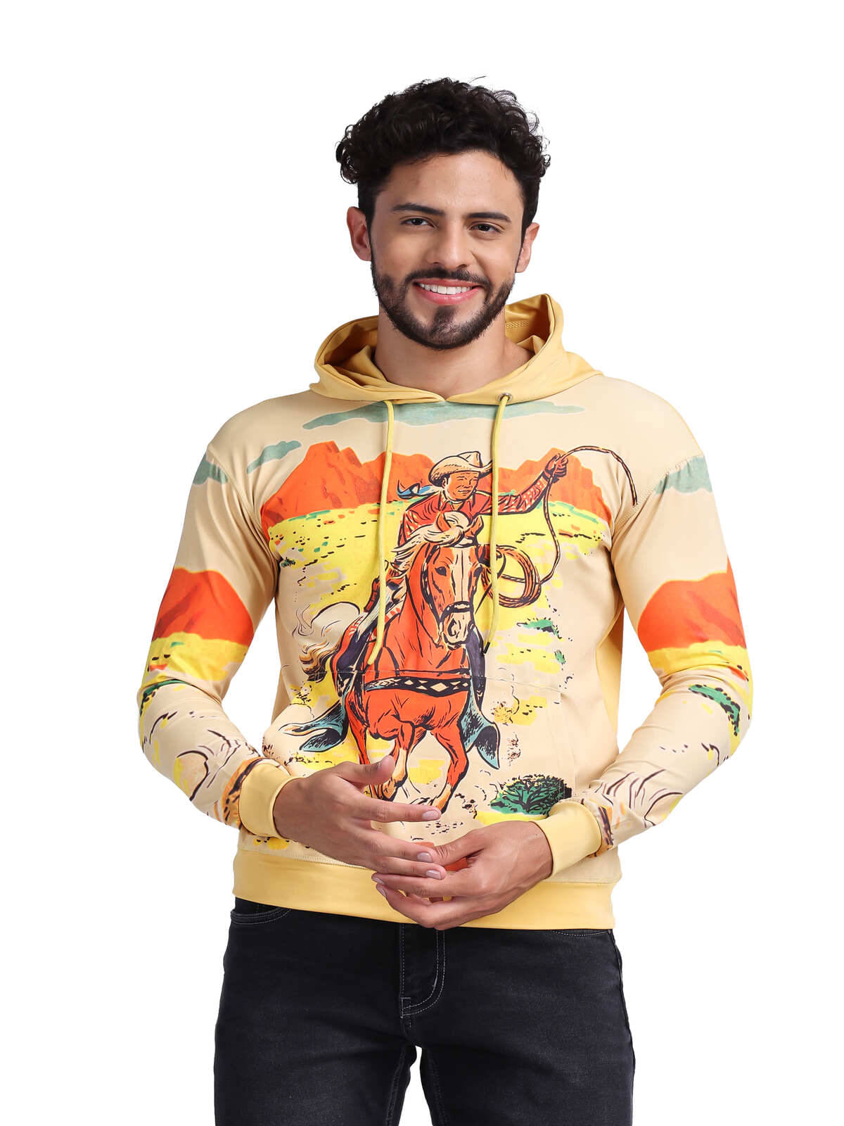     			yellow tree Polyester Hooded Men's Sweatshirt - Multicolor ( Pack of 1 )