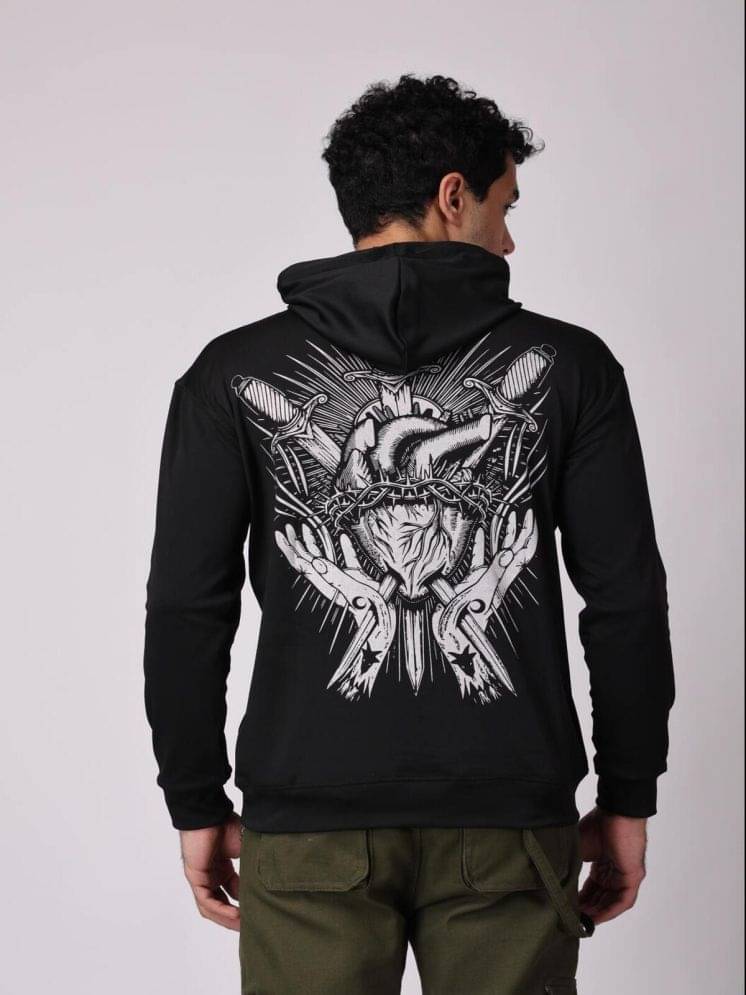 yellow tree Polyester Hooded Men's Sweatshirt - Black ( Pack of 1 ) yellow tree Polyester Hooded Men's Sweatshirt - Black ( Pack of 1 )