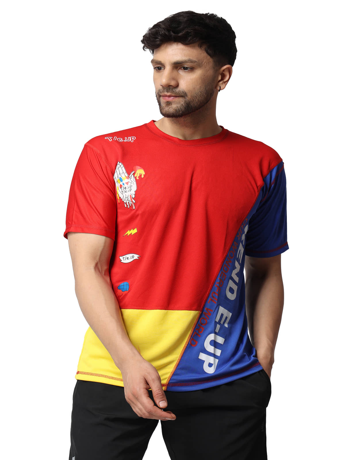 yellow tree Pack of 1 Polyester Regular Fit Men's T-Shirt ( Red )