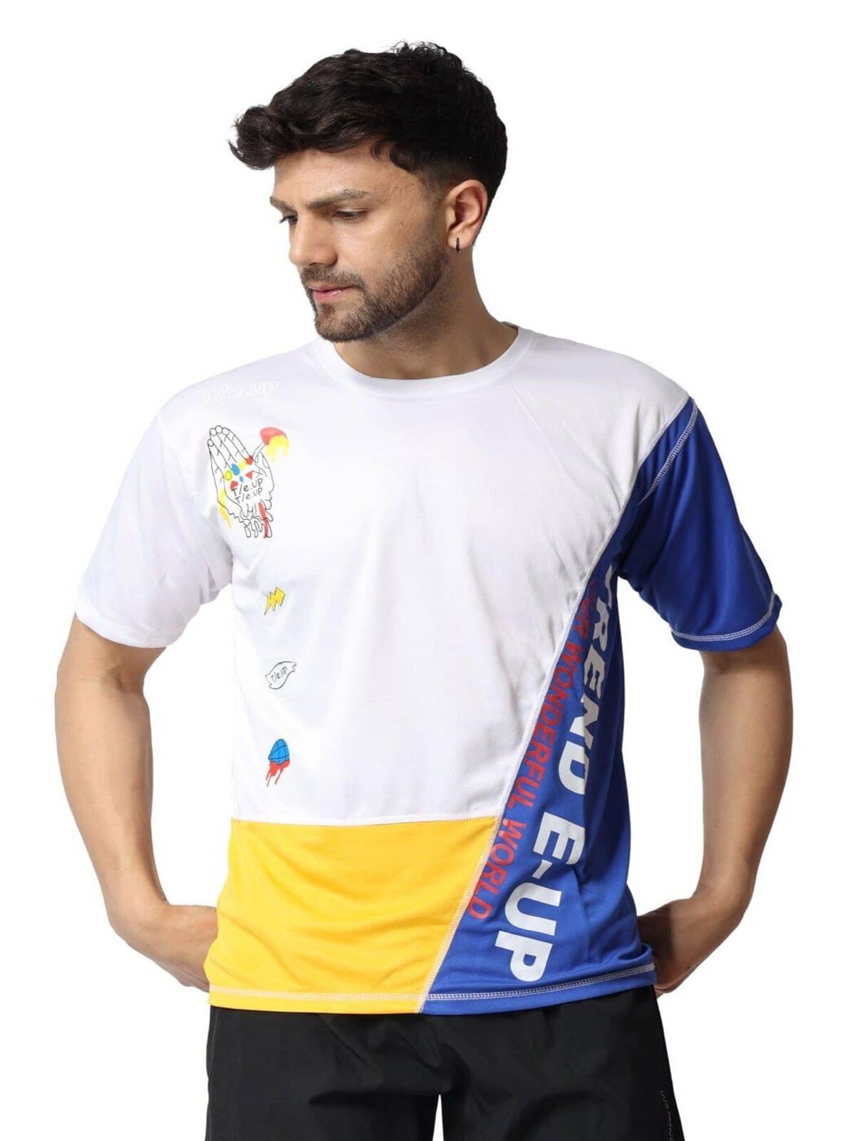 yellow tree Pack of 1 Polyester Regular Fit Men's T-Shirt ( White )