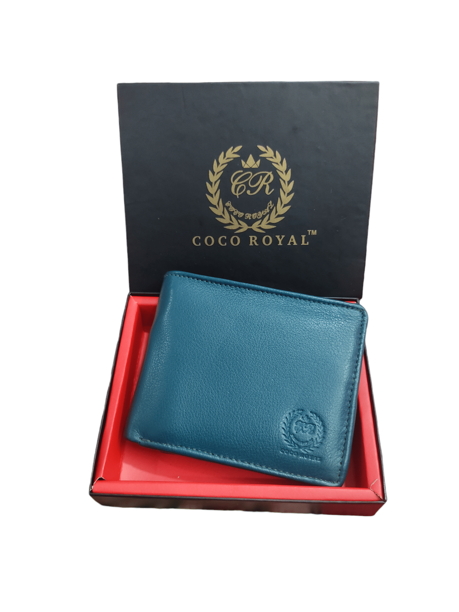     			COCO ROYAL 100% Leather Solid Men's Two Fold Wallet With 8 Slots For Card ( Navy Blue , Pack of 1 )