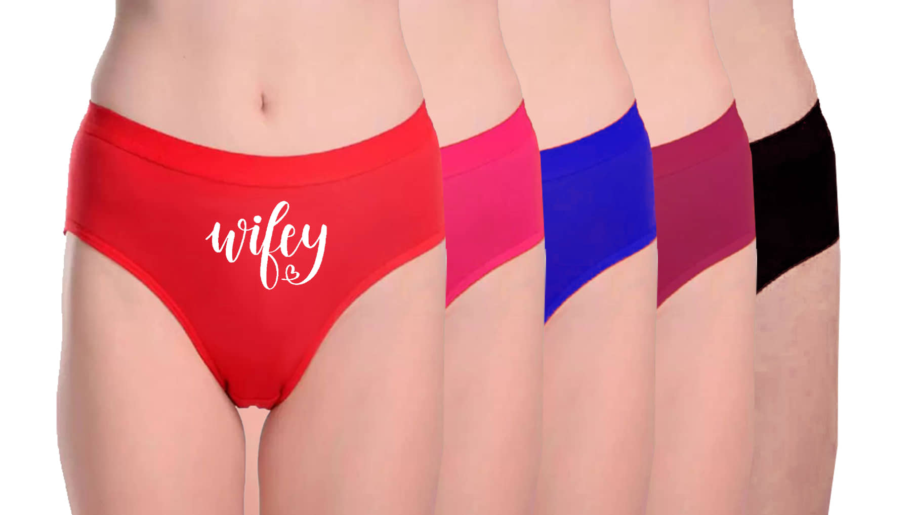 DOOZIE LOVEPLUS Pack of 5 Poly Cotton Printed Women's Hipster ( Multicolor )