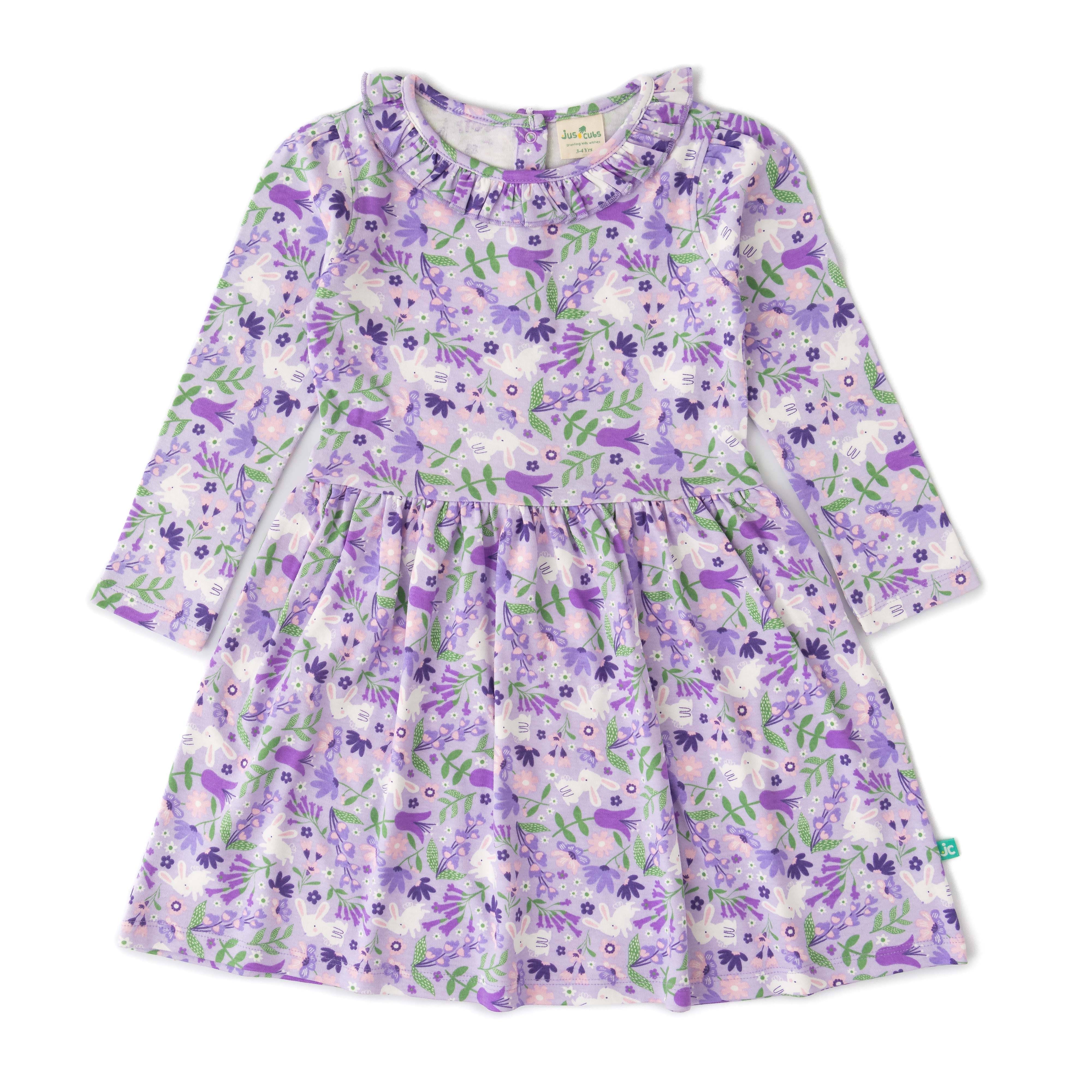     			Juscubs Cotton Fit And Flare Dress For Girls ( Pack of 1 , Purple )