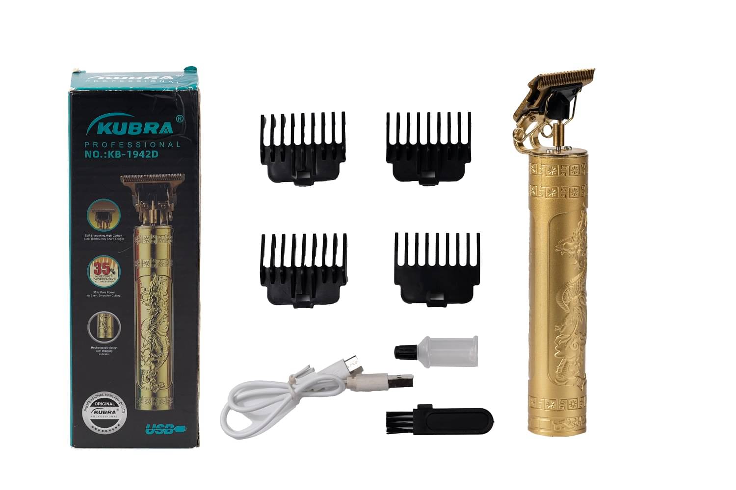     			KUBRA KB-1942D Gold Cordless Beard Trimmer With 120 minutes Runtime