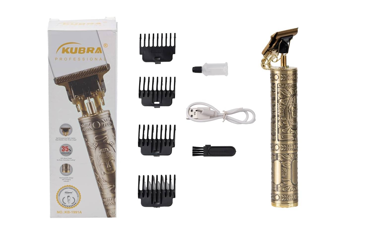     			KUBRA KB-1991A Gold Cordless Beard Trimmer With 120 minutes Runtime