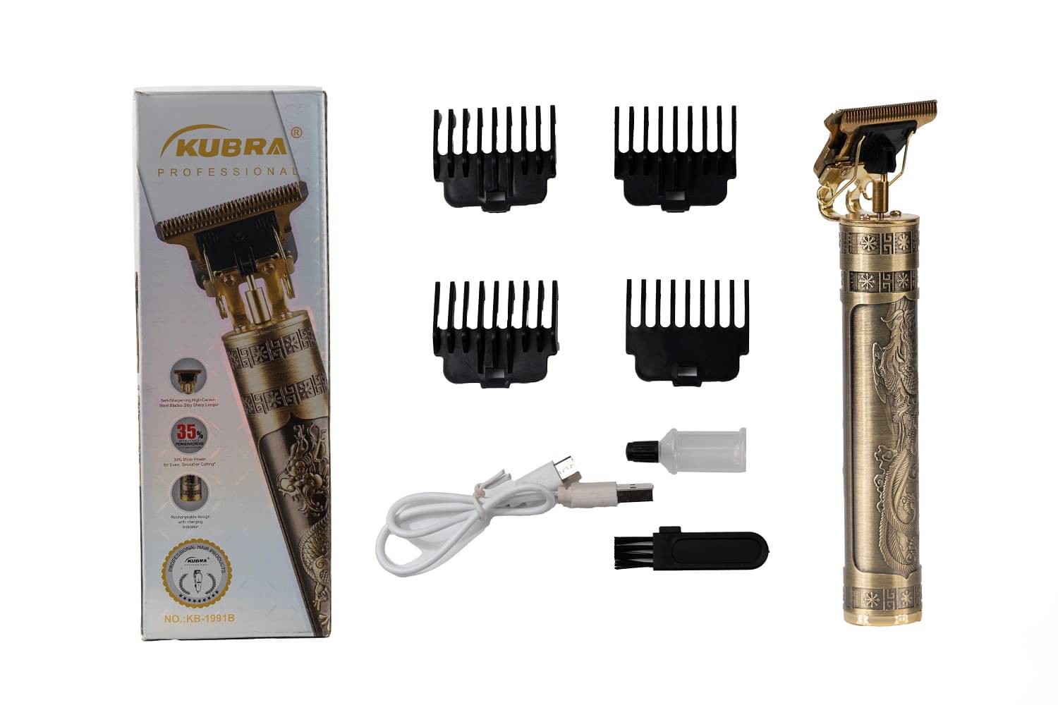    			KUBRA KB-1991B Gold Cordless Beard Trimmer With 120 minutes Runtime