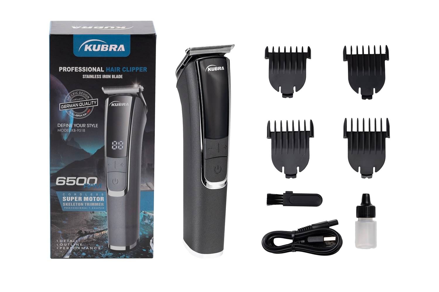     			KUBRA KB-9518 Black Cordless Beard Trimmer With 120 minutes Runtime
