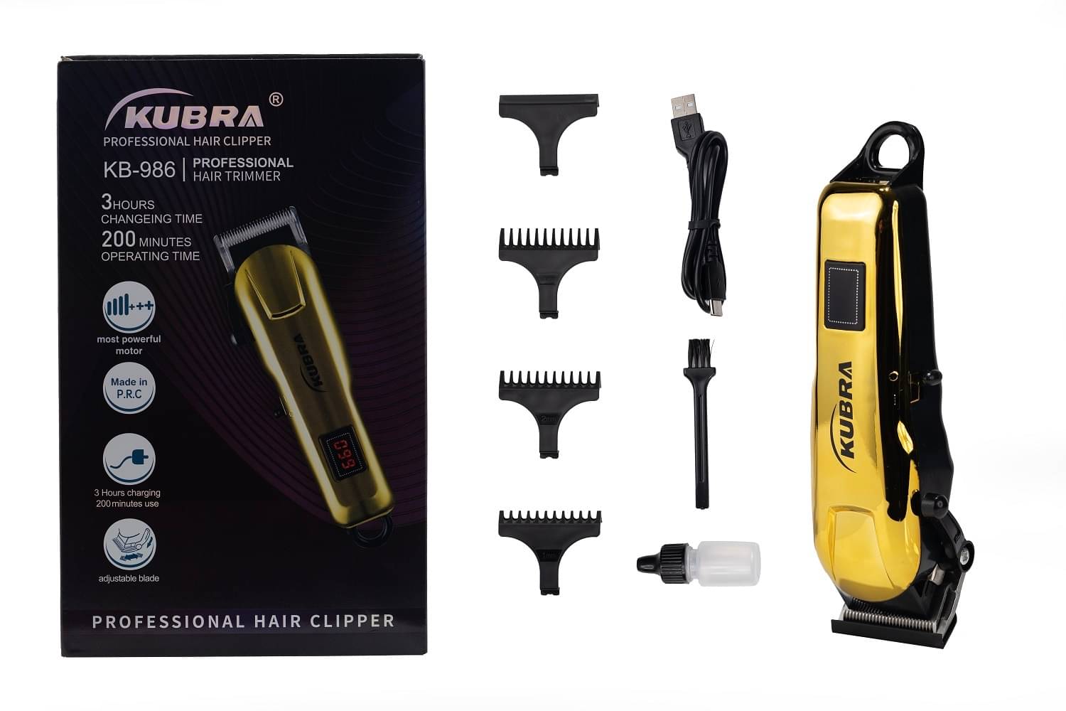     			KUBRA KB-986 Gold Cordless Beard Trimmer With 120 minutes Runtime