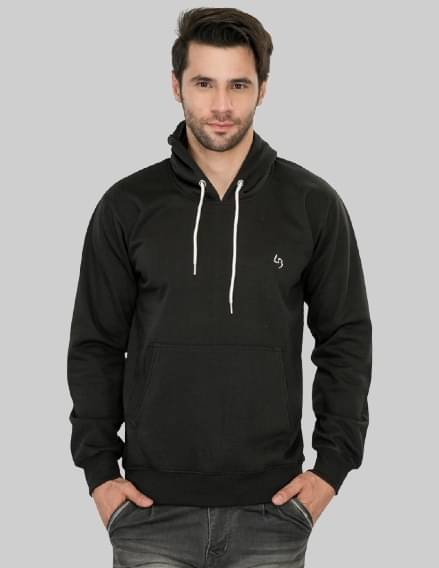 LEEBONEE Fleece Hooded Men's Sweatshirt - Black ( Pack of 1 ) LEEBONEE Fleece Hooded Men's Sweatshirt - Black ( Pack of 1 )