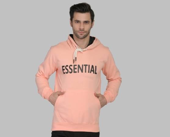 LEEBONEE Fleece Hooded Men's Sweatshirt - Peach ( Pack of 1 ) LEEBONEE Fleece Hooded Men's Sweatshirt - Peach ( Pack of 1 )