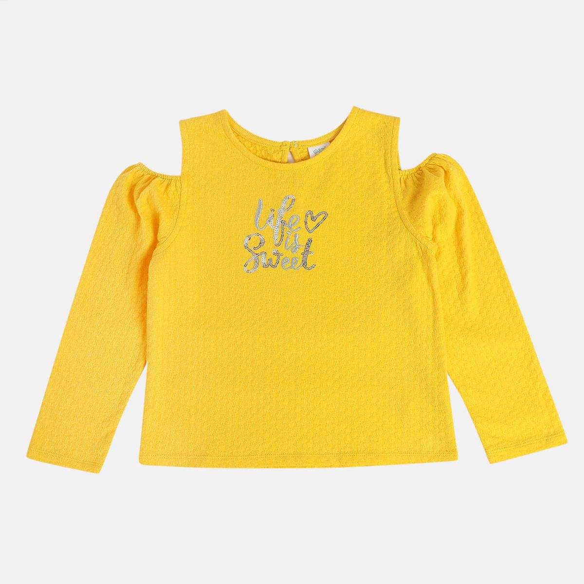     			MINI KLUB Yellow 100% Cotton Girls Top ( Pack of 1 )