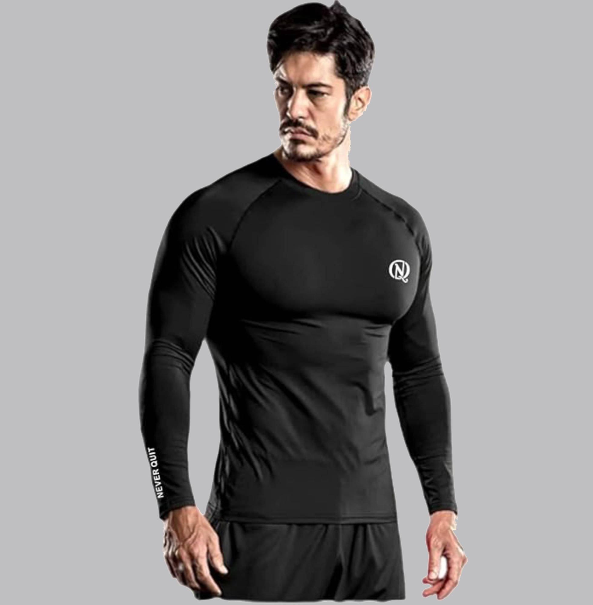 NEVER QUIT Black Polyester Slim Fit Men's Sports T-Shirt ( Pack of 1 ) NEVER QUIT Black Polyester Slim Fit Men's Sports T-Shirt ( Pack of 1 )