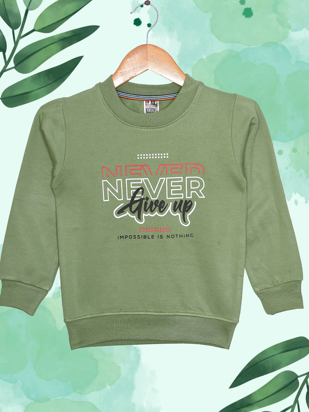     			RELANE Pack of 1 Boys Fleece Sweatshirt ( Sea Green )