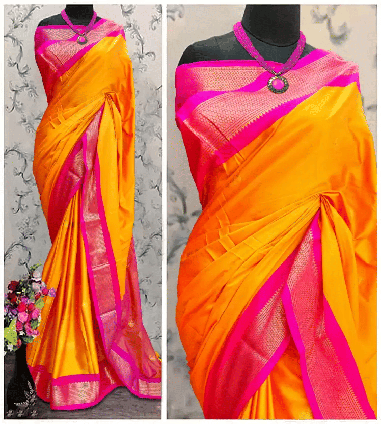     			VEERAIVA Cotton Silk Woven Saree With Unstitched Blouse Piece ( Yellow1 )