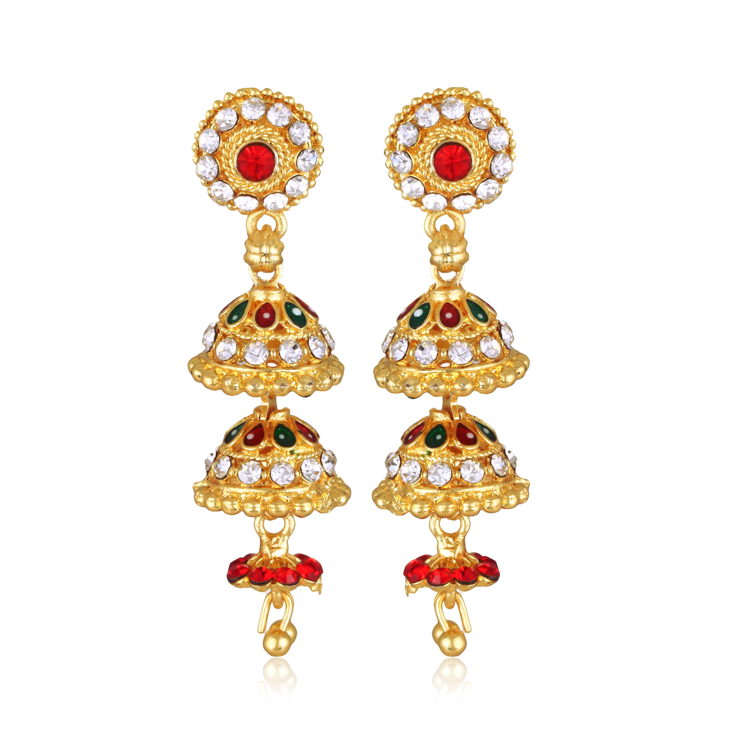 Vighnaharta Golden Jhumki Earrings ( Pack of 1 ) - Earrings | Buy online on ZillyBuy