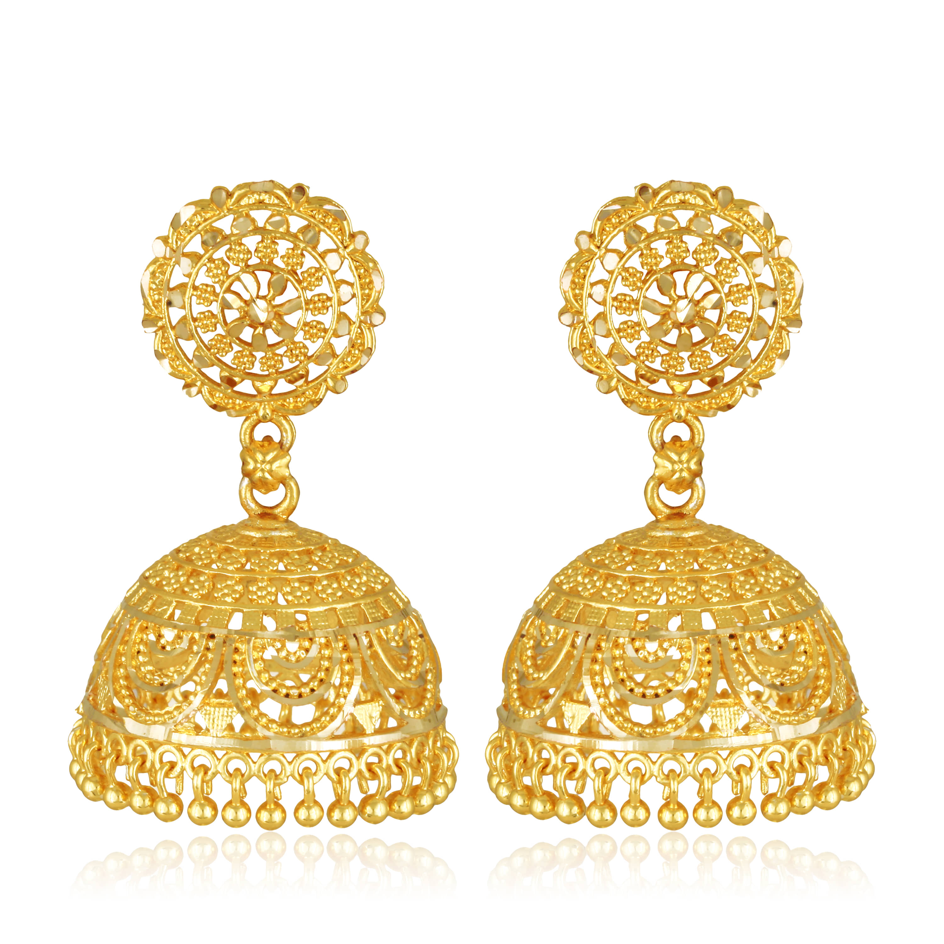 Vighnaharta Golden Jhumki Earrings ( Pack of 1 ) - Earrings | Buy online on ZillyBuy