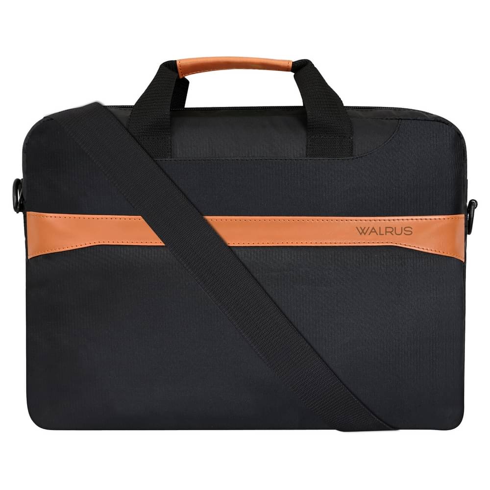     			Walrus Black Fabric Office Bag