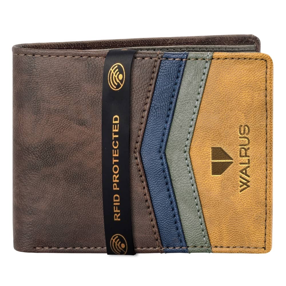 Walrus Brown Faux Leather Men's RFID Wallet ( Pack of 1 ) - Handbags | Buy online on ZillyBuy