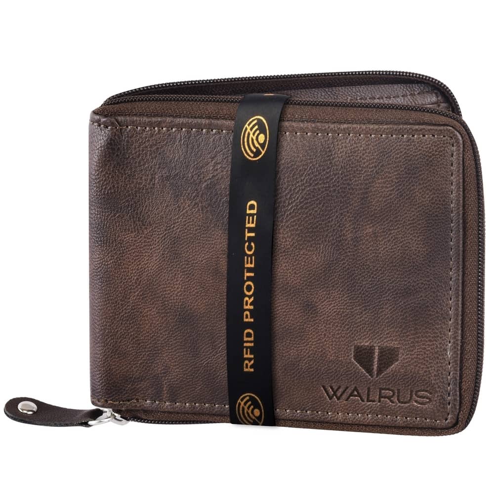 Walrus Brown Faux Leather Men's RFID Wallet ( Pack of 1 ) - Handbags | Buy online on ZillyBuy