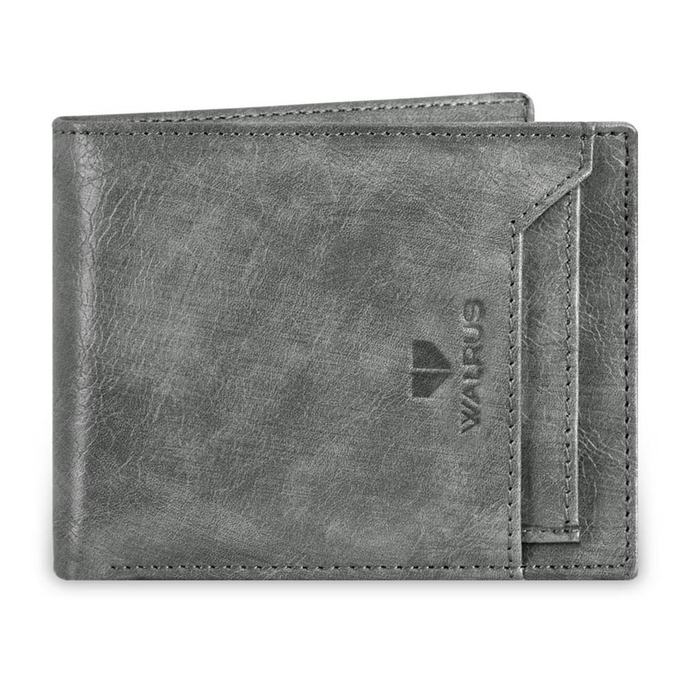     			Walrus Light Grey Faux Leather Men's RFID Wallet ( Pack of 1 )