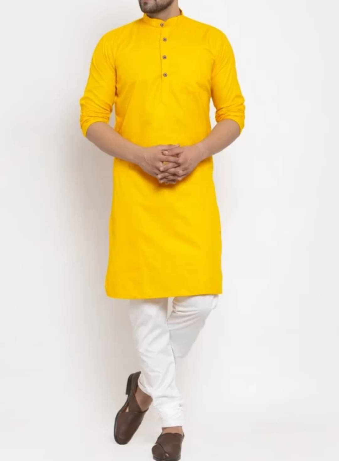 Wiz Excel Yellow Cotton Blend Regular Fit Men's Kurta Pyjama Set ( Pack of 1 ) Wiz Excel Yellow Cotton Blend Regular Fit Men's Kurta Pyjama Set ( Pack of 1 )