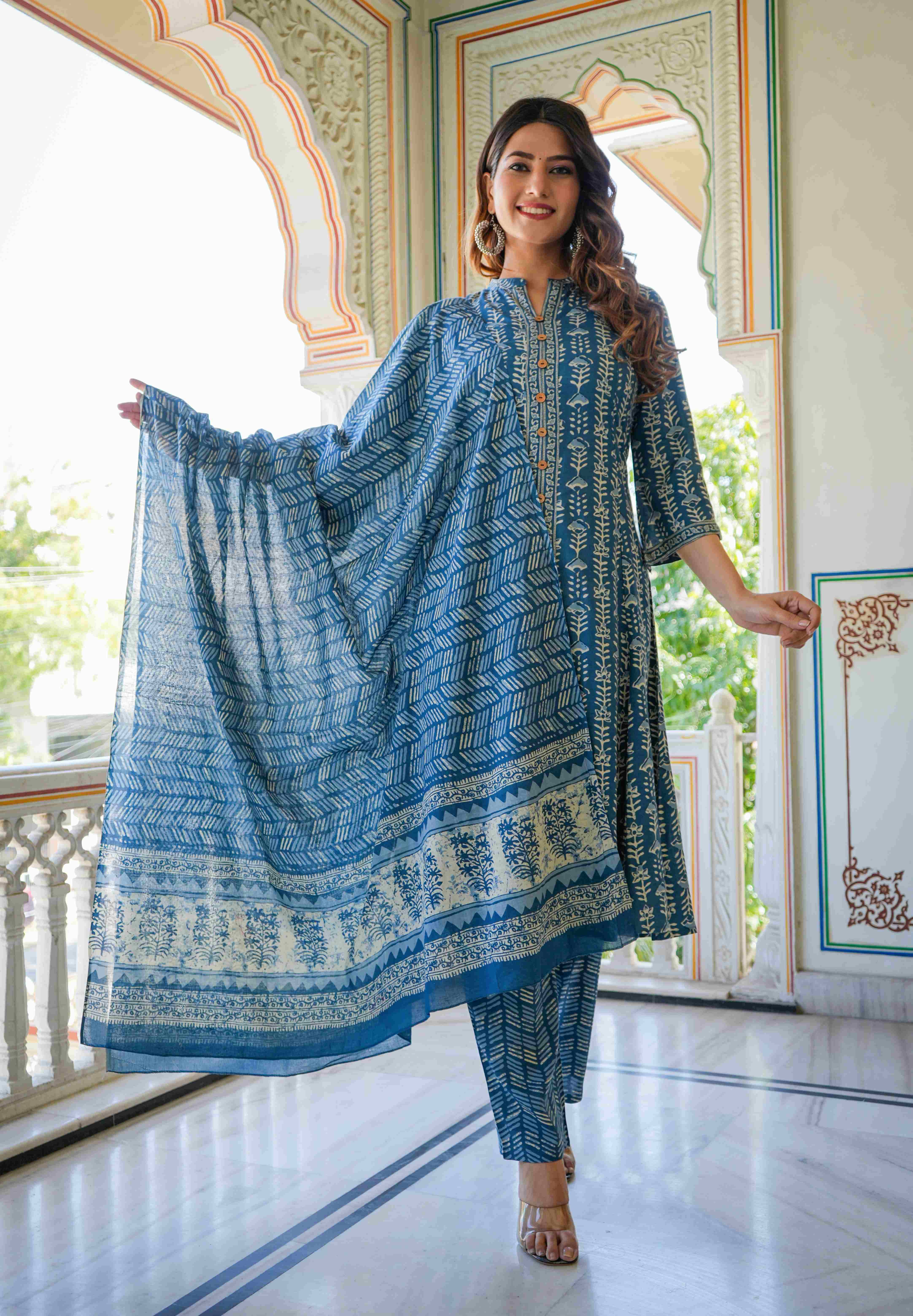 Yash Gallery Rayon Printed Kurti With Pants Women's Stitched Salwar Suit - Blue ( Pack of 1 ) Yash Gallery Rayon Printed Kurti With Pants Women's Stitched Salwar Suit - Blue ( Pack of 1 )