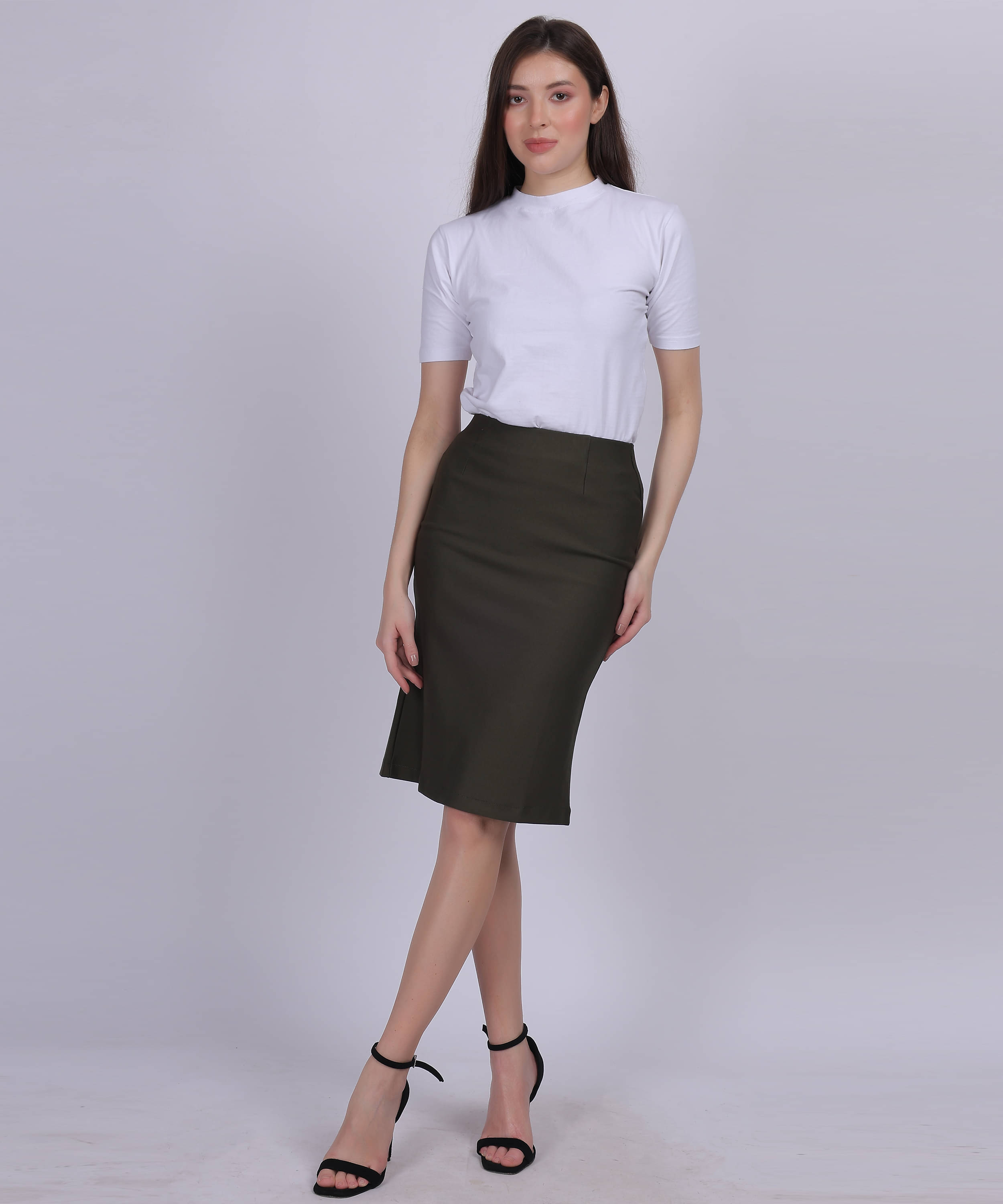 aumbe Olive Polyester Women's A-Line Skirt ( Pack of 1 ) aumbe Olive Polyester Women's A-Line Skirt ( Pack of 1 )